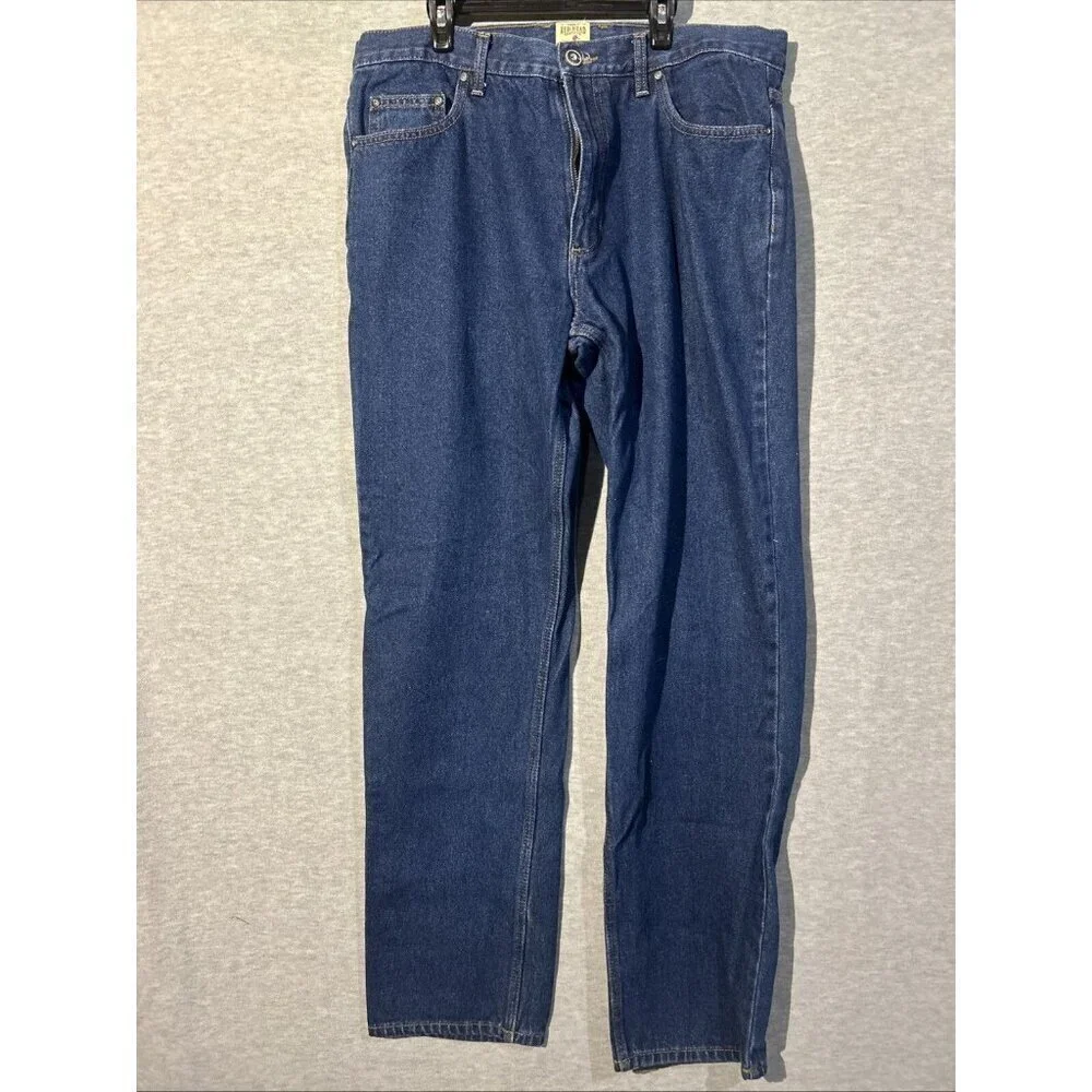 Mens Redhead Jeans Straight Leg Size 36 x 34 Regular Fit Denim Dark Blue Pants